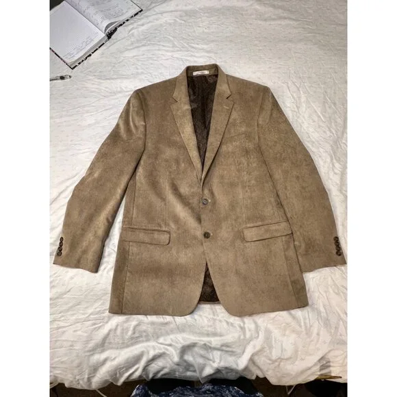 VTG Chaps Ralph Lauren Men's 44L Tan Corduroy Blazer Jacket Sport Coat Career - Picture 7 of 14